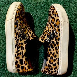 Cheetah print slip-on shoes